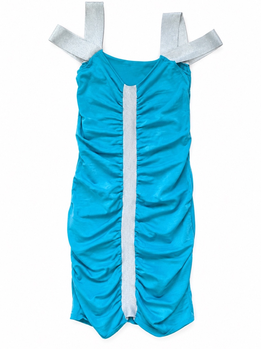 Bebe Teal Silver Bandage Bodycon Dress size Medium